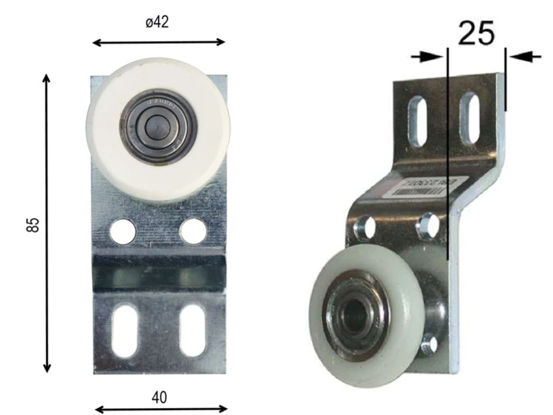 Türsupport, gekröpft 25mm, Schindler QKS8, schnelles Türblatt, TL/TR